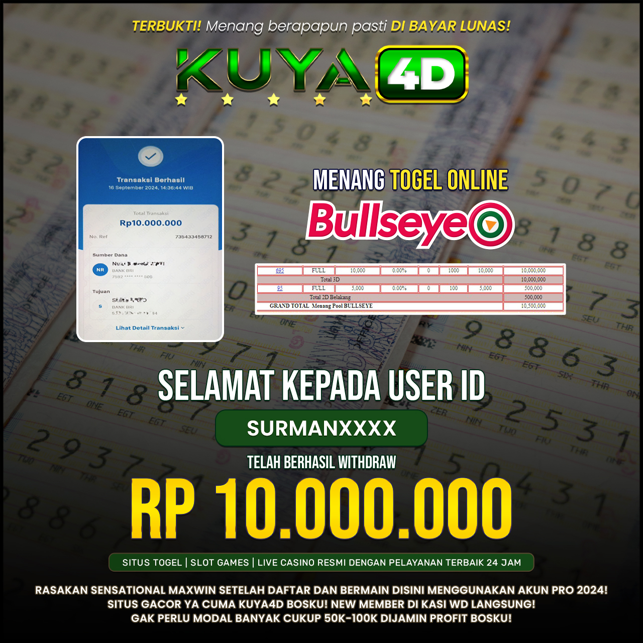 BUKTI JP BULLSEYEO ID SURMANXXXX