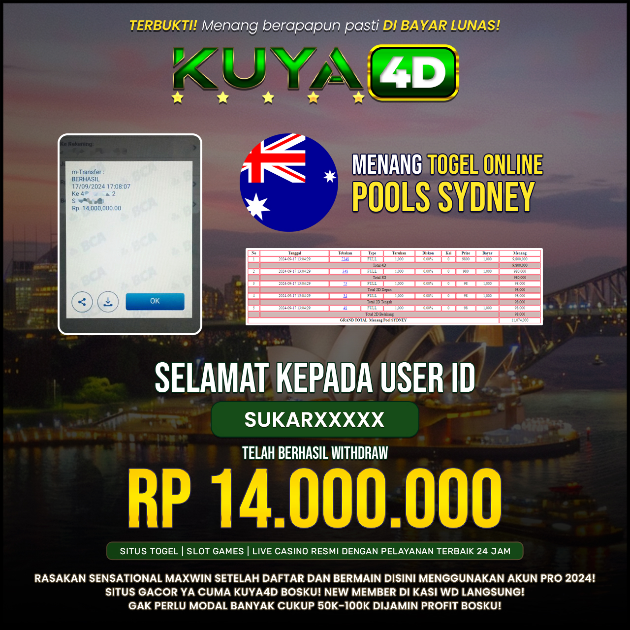 BUKTI JP POOLS SYDNEY ID SUKARXXXX