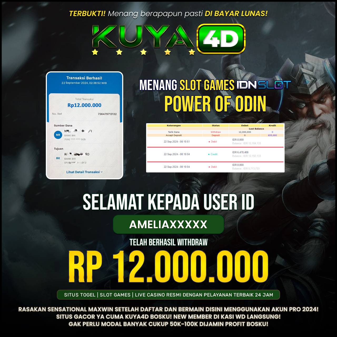 BUKTI JP POWER OF ODIN ID AMELIAXXX