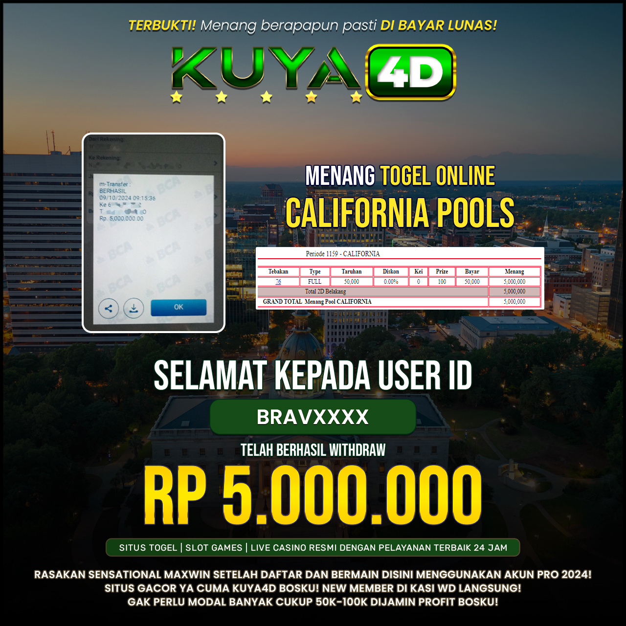 BUKTI JP POOLS CALIFORNIA ID BRAVXXX