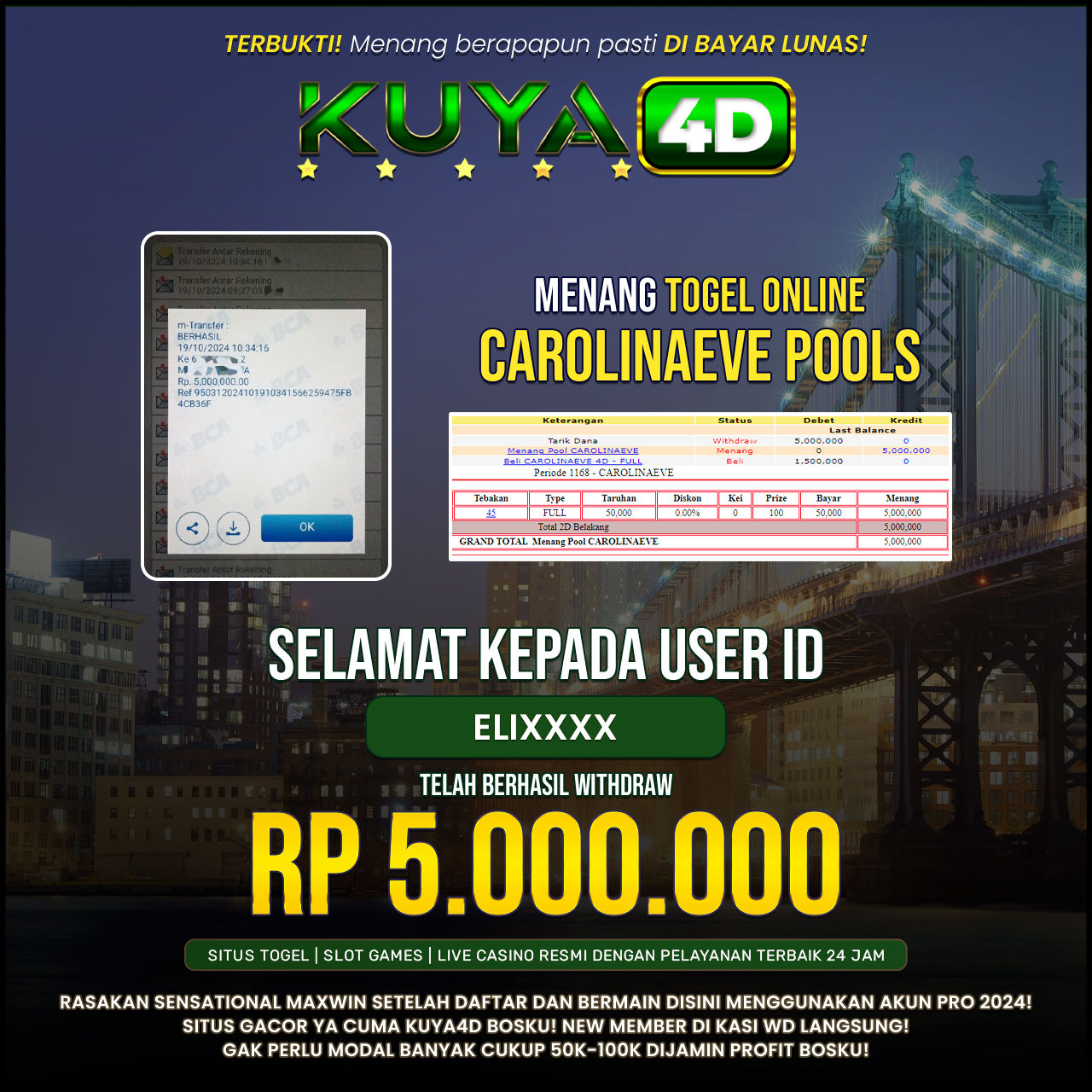 BUKTI JP POOLS CAROLINAEVE ID ELIXXX