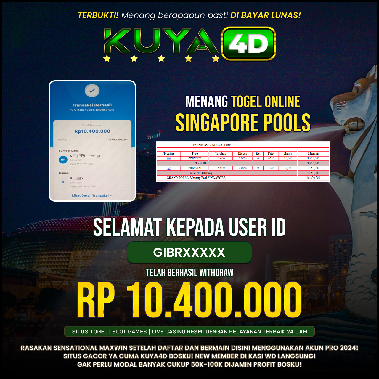 BUKTI JP POOLS SINGAPORE ID GIBRXXX