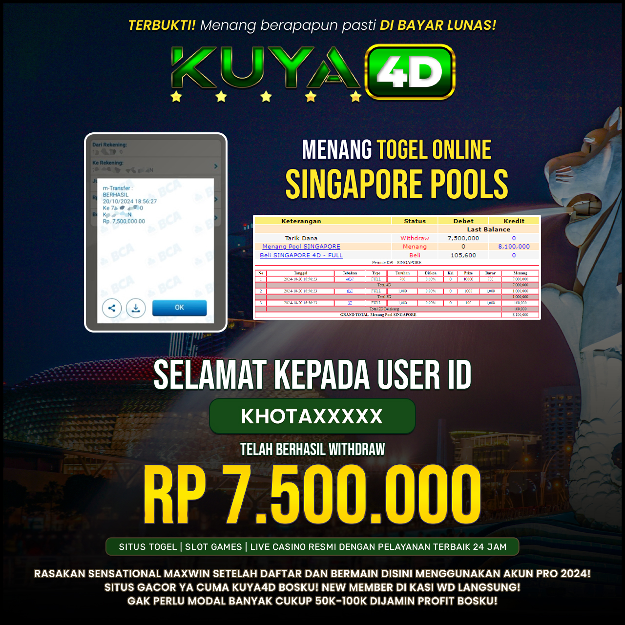 BUKTI JP POOLS SINGAPORE ID KHOTAXXX