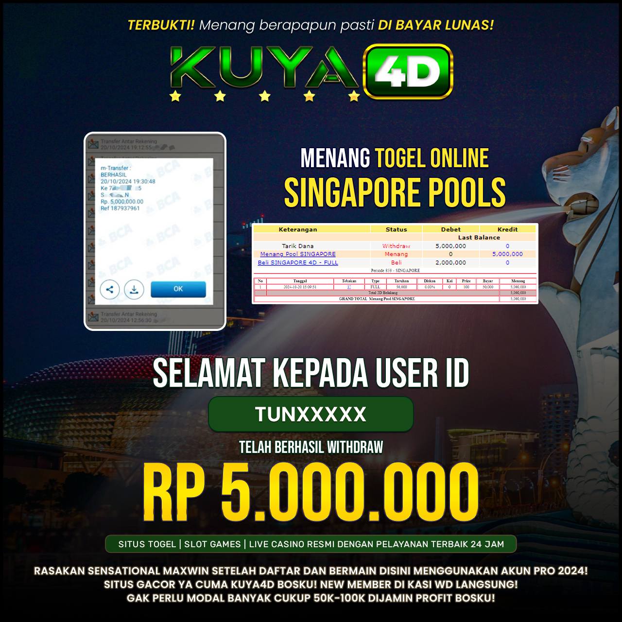 BUKTI JP POOLS SINGAPORE ID TUNXXX