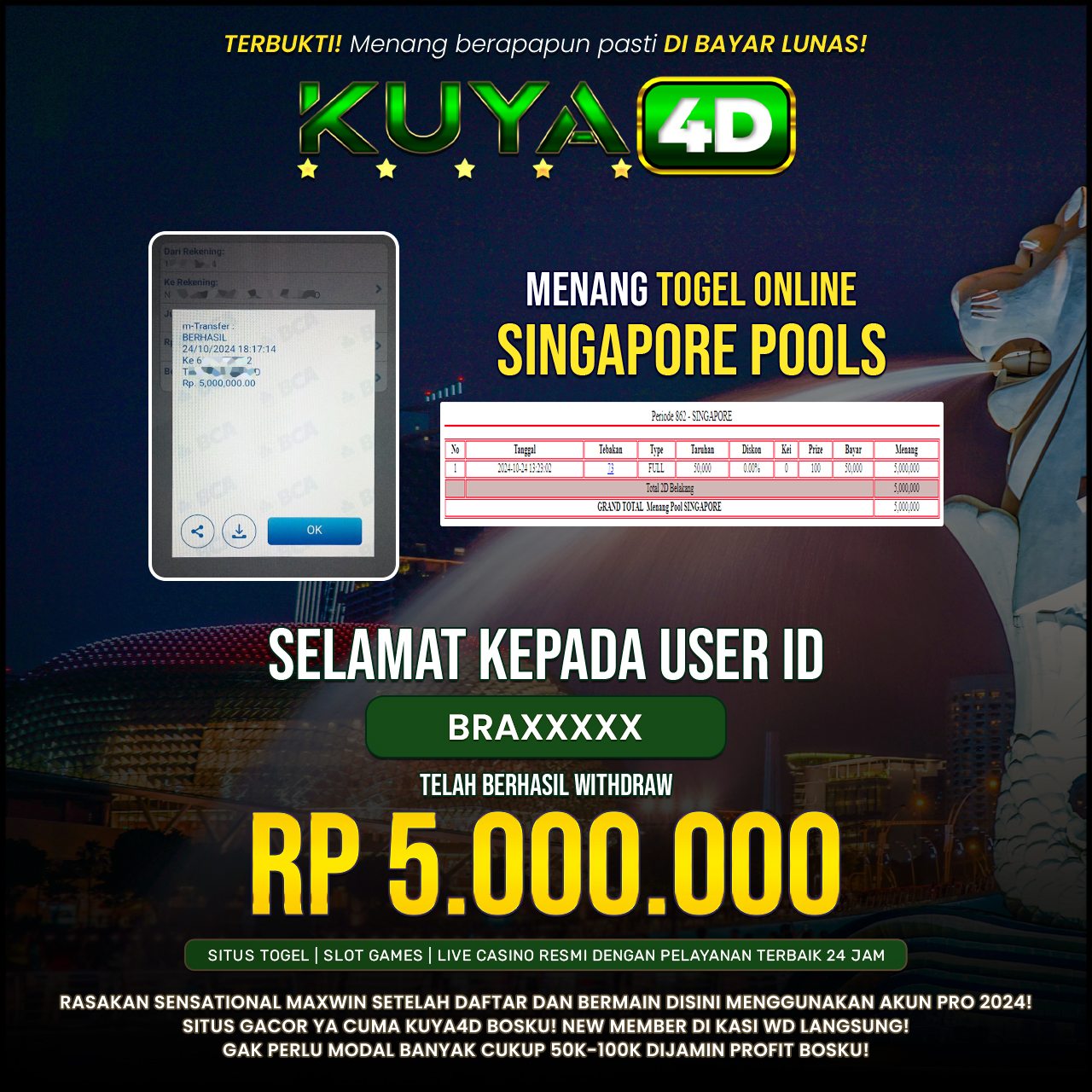 BUKTI JP POOLS SINGAPORE ID BRAXXX