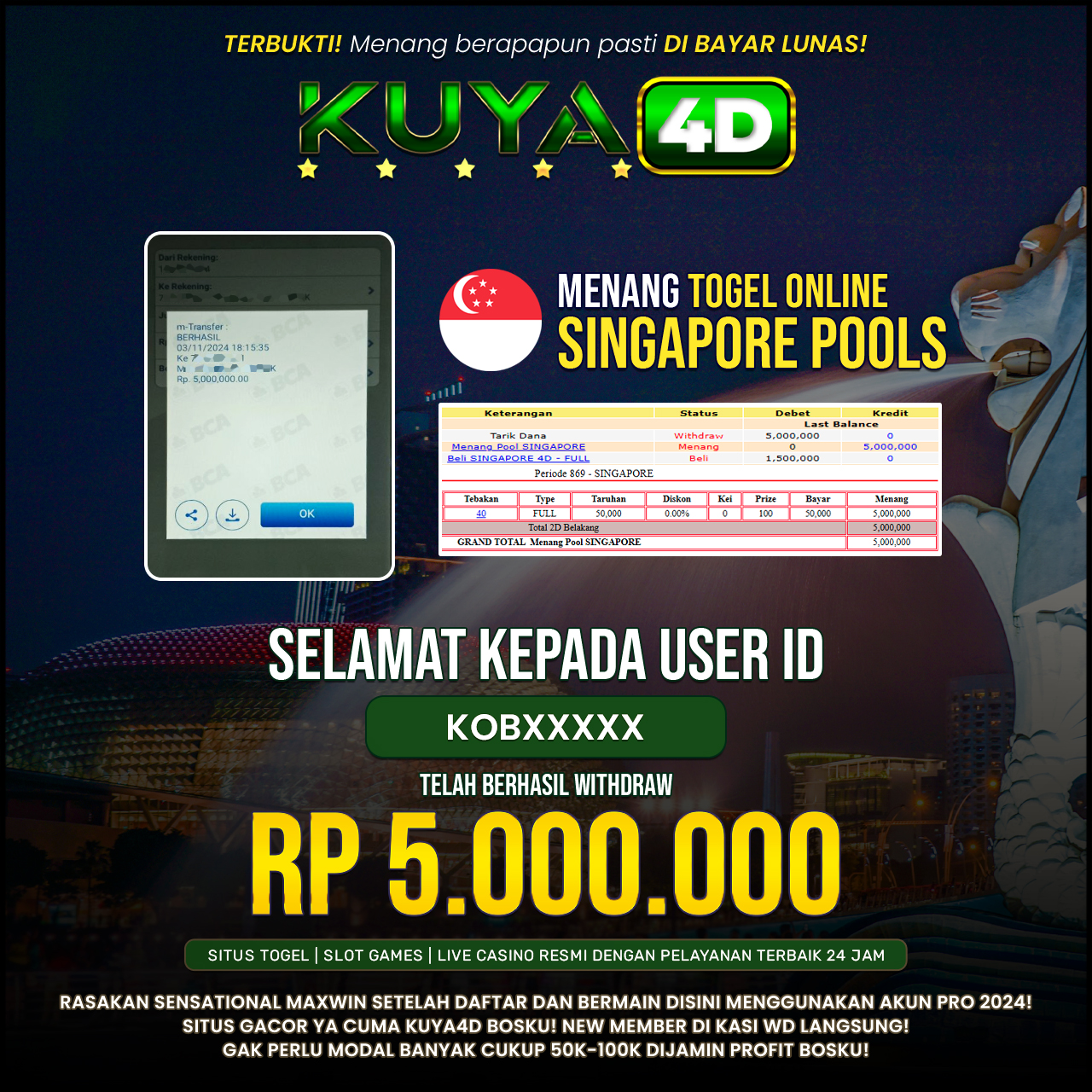 BUKTI JP POOLS SINGAPORE ID KOBXXX