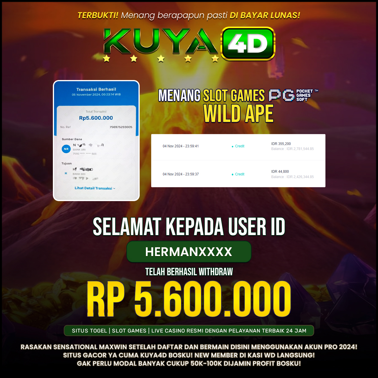 BUKTI JP WILD APE ID HERMANXXXX