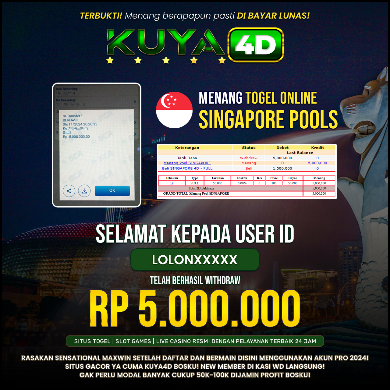 BUKTI JP POOLS SINGAPORE ID LOLONXXX