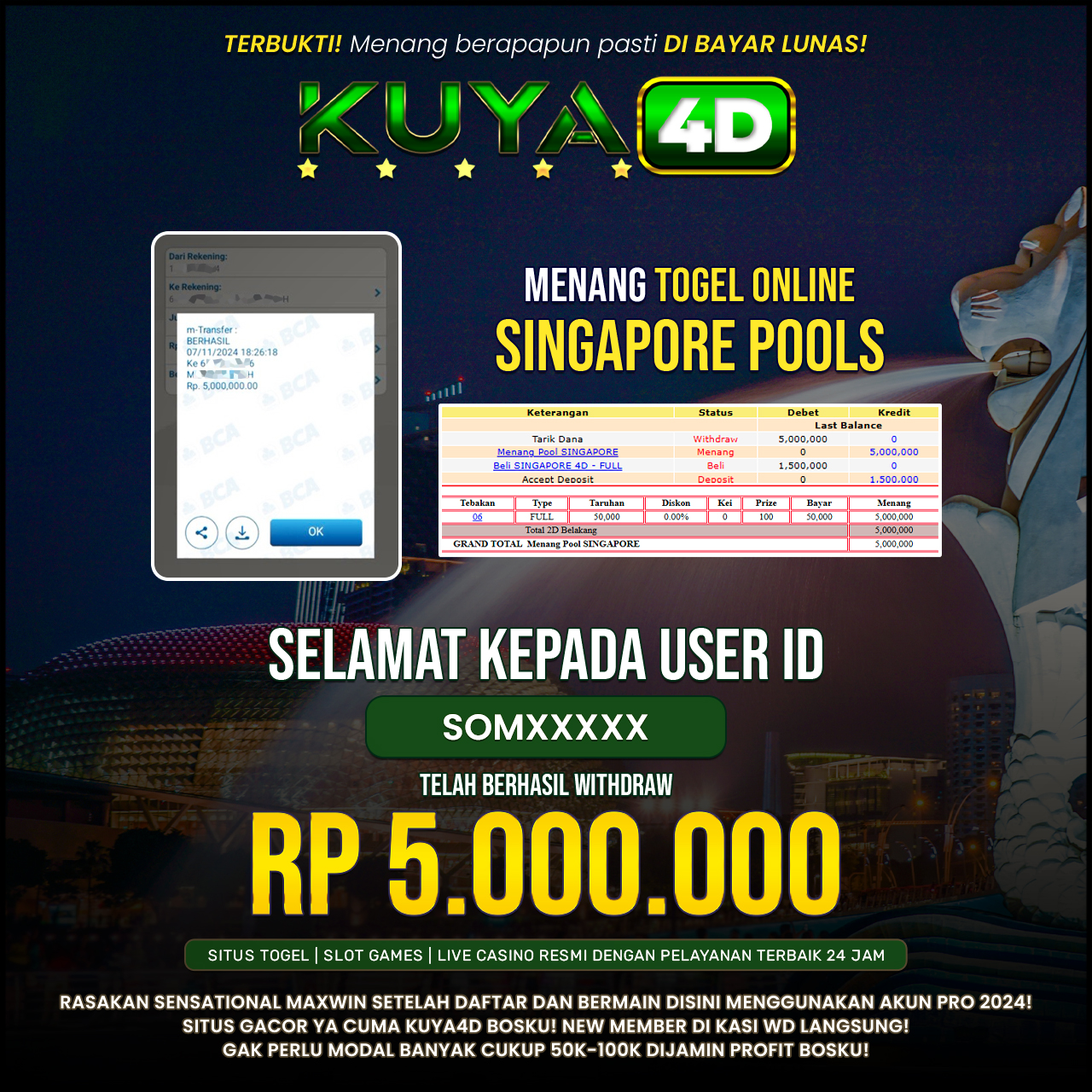 BUKTI JP POOLS SINGAPORE ID SOMXXX