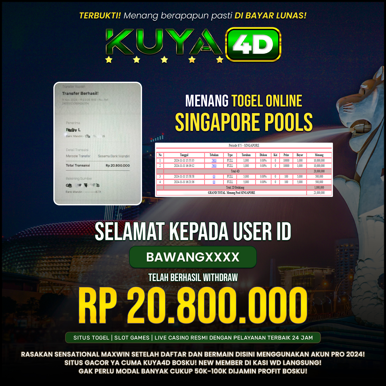 BUKTI JP POOLS SINGAPORE ID BAWANGXXX