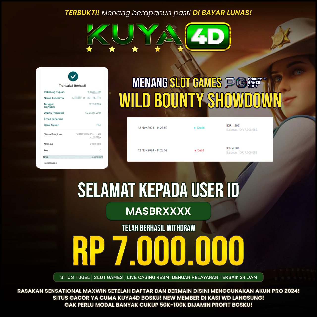 BUKTI JP WILD BOUNTY SHOWDOWN ID MASBRXXX