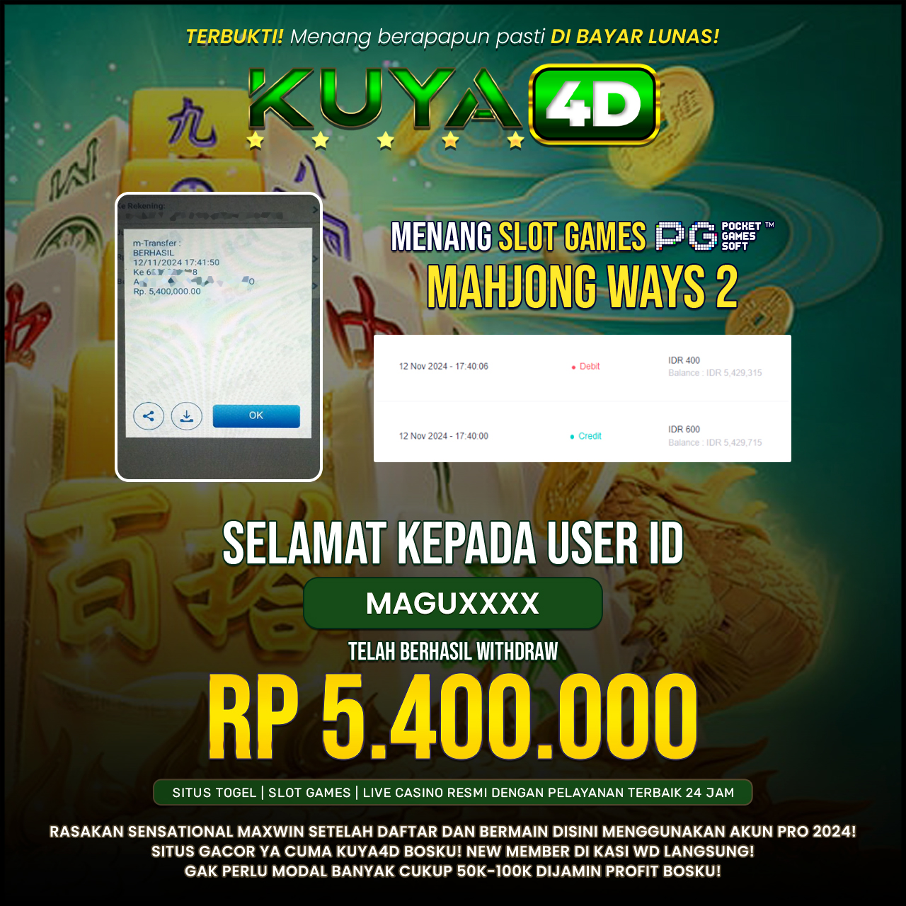 BUKTI JP MAHJONG WAYS 2 ID MAGUXXX