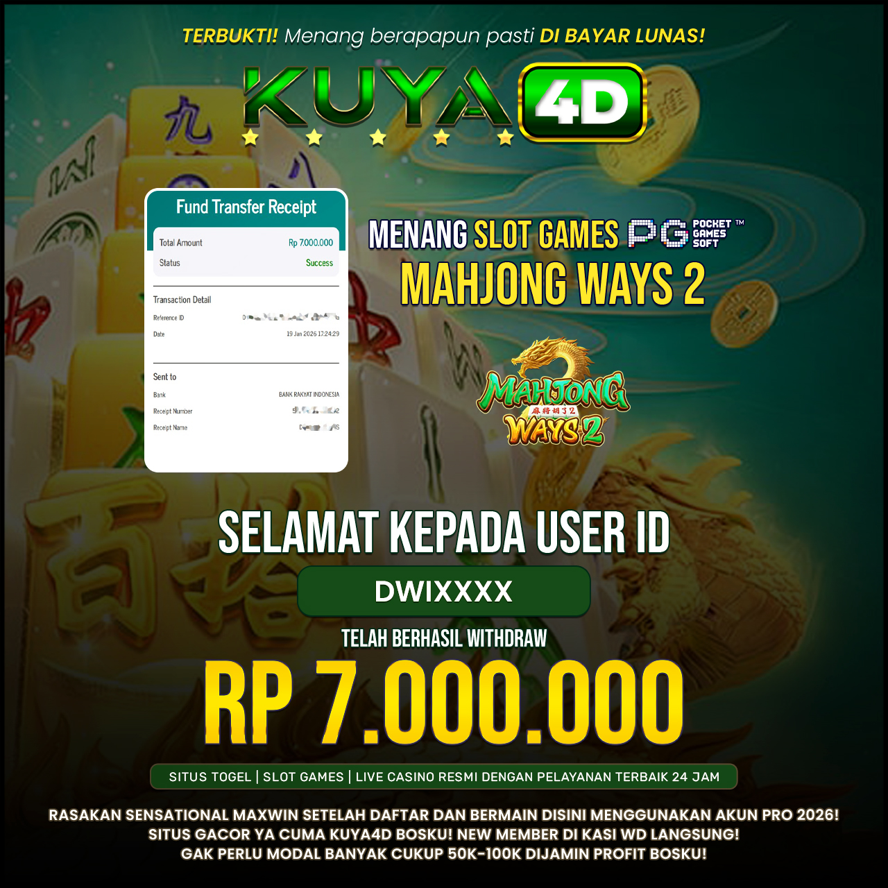 BUKTI JP MAHJONG ALWAYS ID DWIXXX