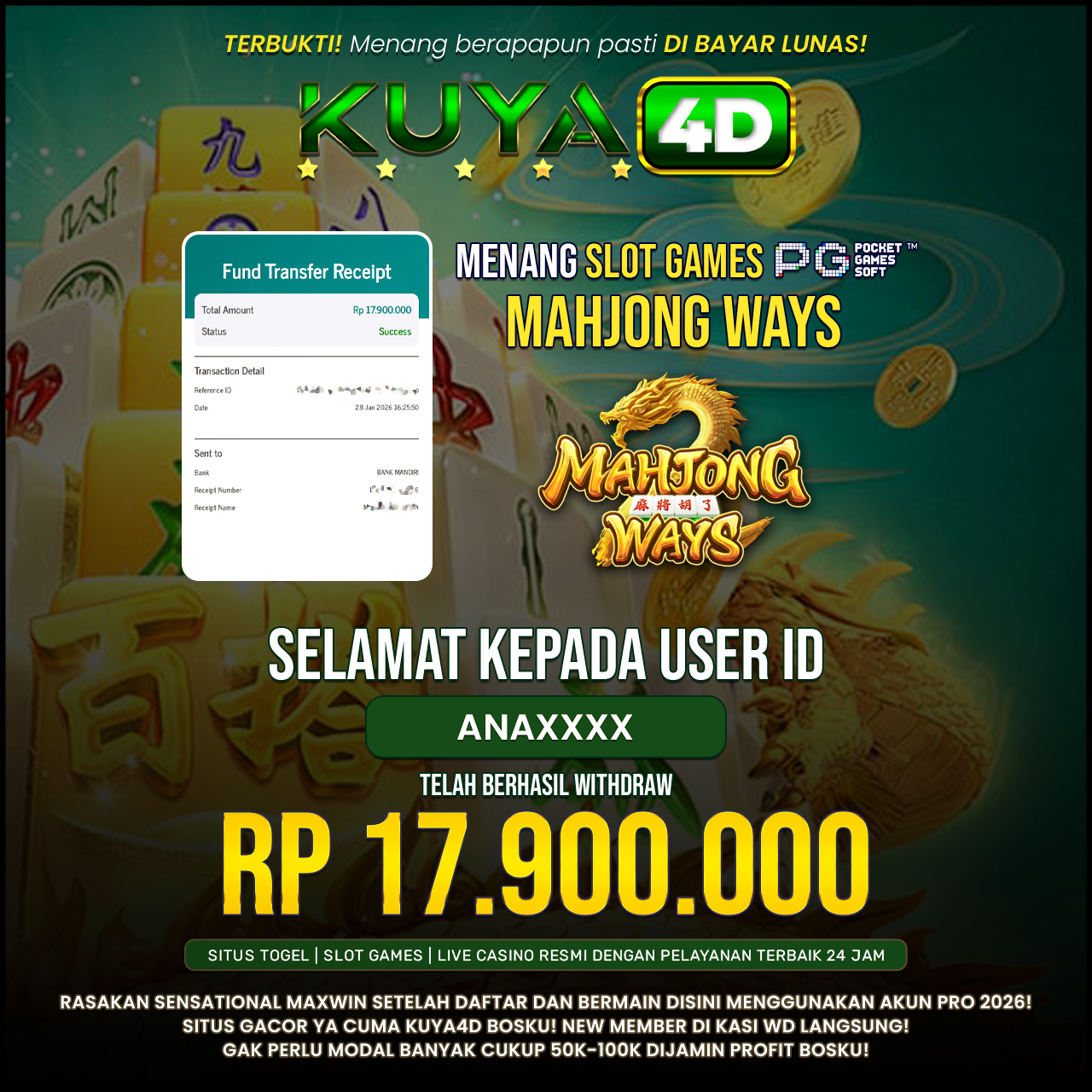 BUKTI JP MAHJONG ALWAYS ID ANAXXX