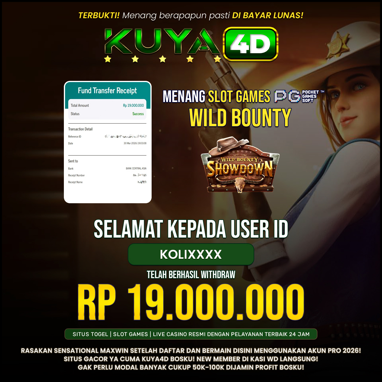 BUKTI JP WILD BOUNTY ID KOLIXXX